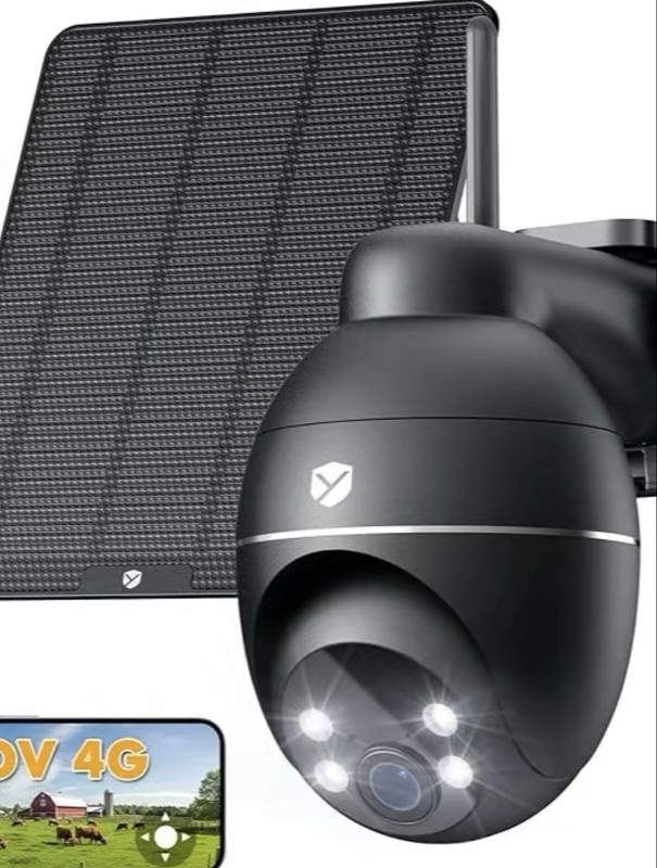 Solar Security Camera with 4G LTE Cellular SIM Card No WiFi Outdoor Night Vision