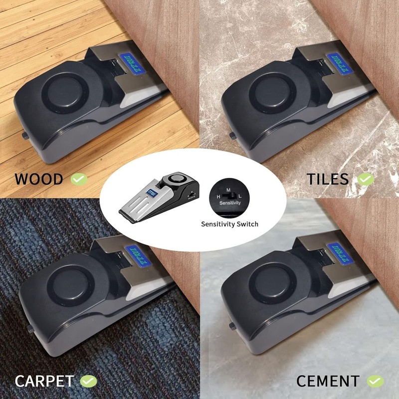 Adjustable 120dB Door Stop Alarm – Protective Wedge for Travel, Home & Apartment gallery