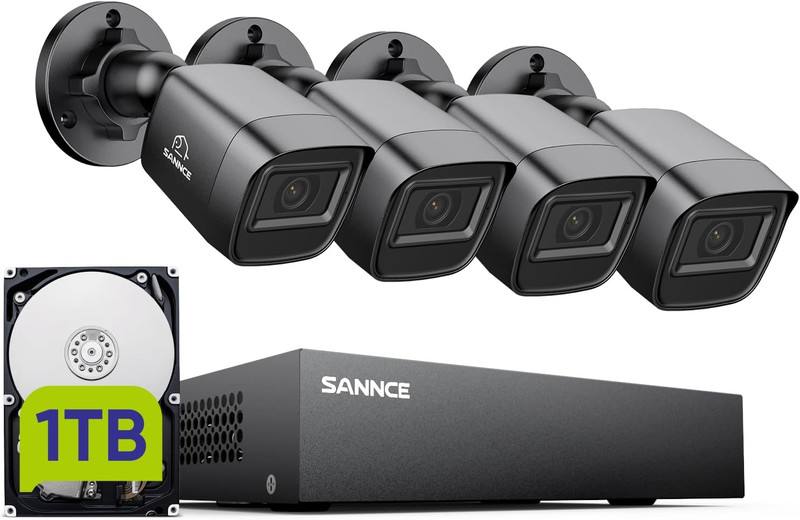 8CH 1080P Security Camera System DVR and 4X2.0Mp Indoor Outdoor IP66 Weatherproo