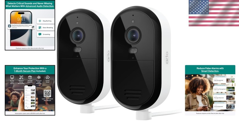Plug In Outdoor Camera with Color Night Vision and Two Way Audio Functionality gallery