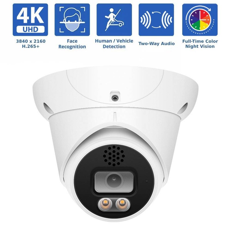 32 Channel NVR 24 X 8MP 4K 2-Way Audio Full Color Turret Security Camera System gallery