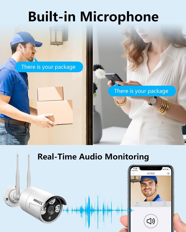 (2026 Update) Wireless WiFi Outdoor Security Camera System, IP67 Waterproof D... gallery