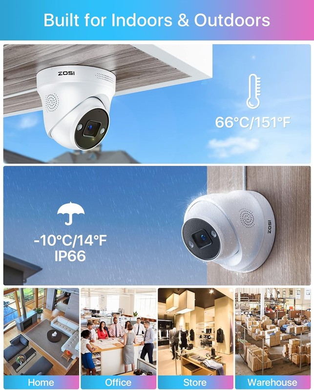 ZOSI 8CH 5MP PoE IP Security System Person Car Detect 24/7 Recording with 2TB gallery
