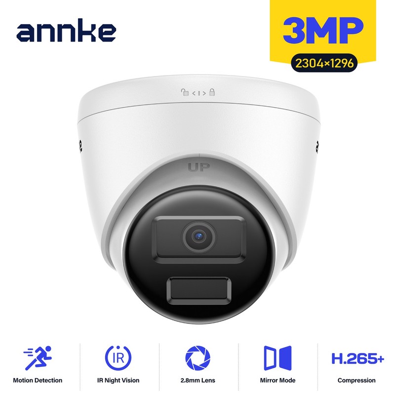 ANNKE 3MP POE Security IP Camera 2K Motion Detection EXIR Night Vision IP67 C300