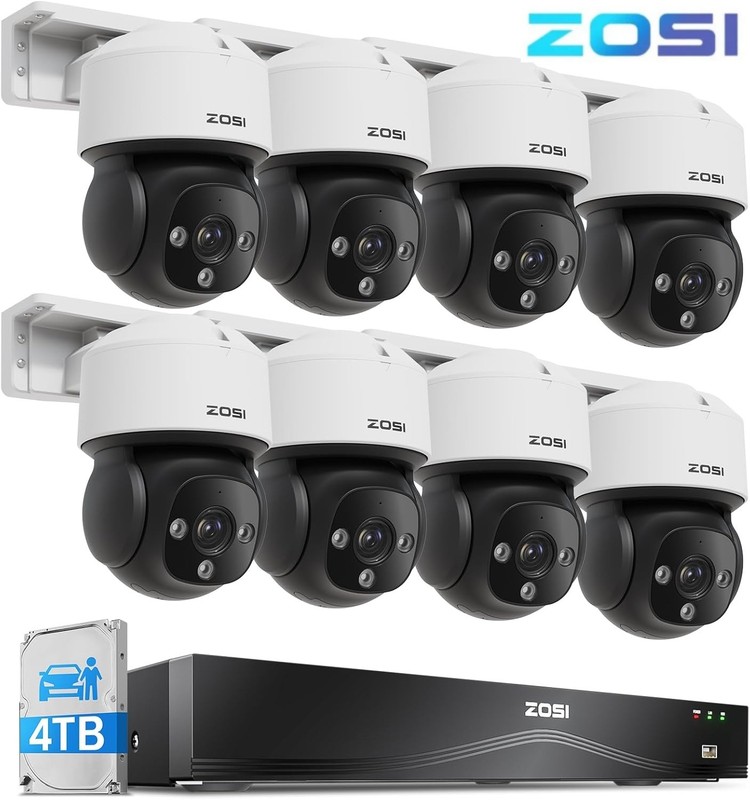 ZOSI C290 4K 16CH POE Security Camera System 8x 8MP Wired PoE IP Cameras 4TB HDD