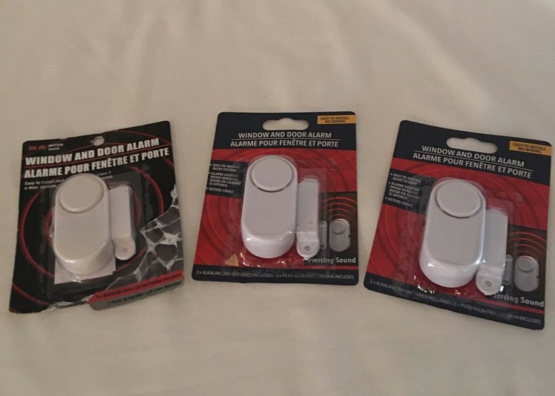 Lot Of 3 Window And Door Alarm Easy To Install Alert System Piercing Sound