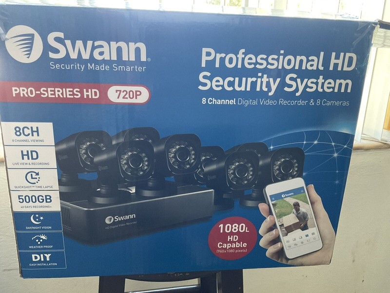 Swann HD Professional Security System720P Opened Box 500GB 7 Cameras