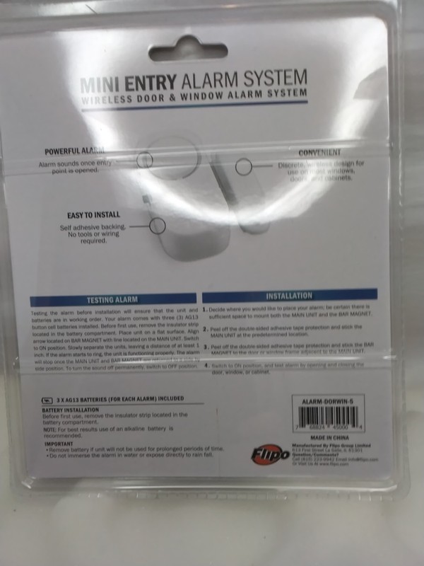Flipo Security Mini Entery Alarm System Wireless Door & Window System gallery