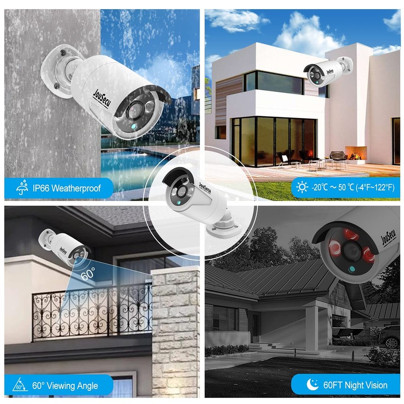 JouSecu 8CH Home Security Camera System Outdoor Indoor, 2MP HD 5-in-1 Surveil... gallery