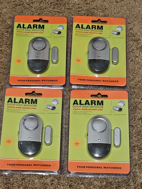 120 DB Loud Door and Window Open Alarm Sensor 4 Packs for your Home #1