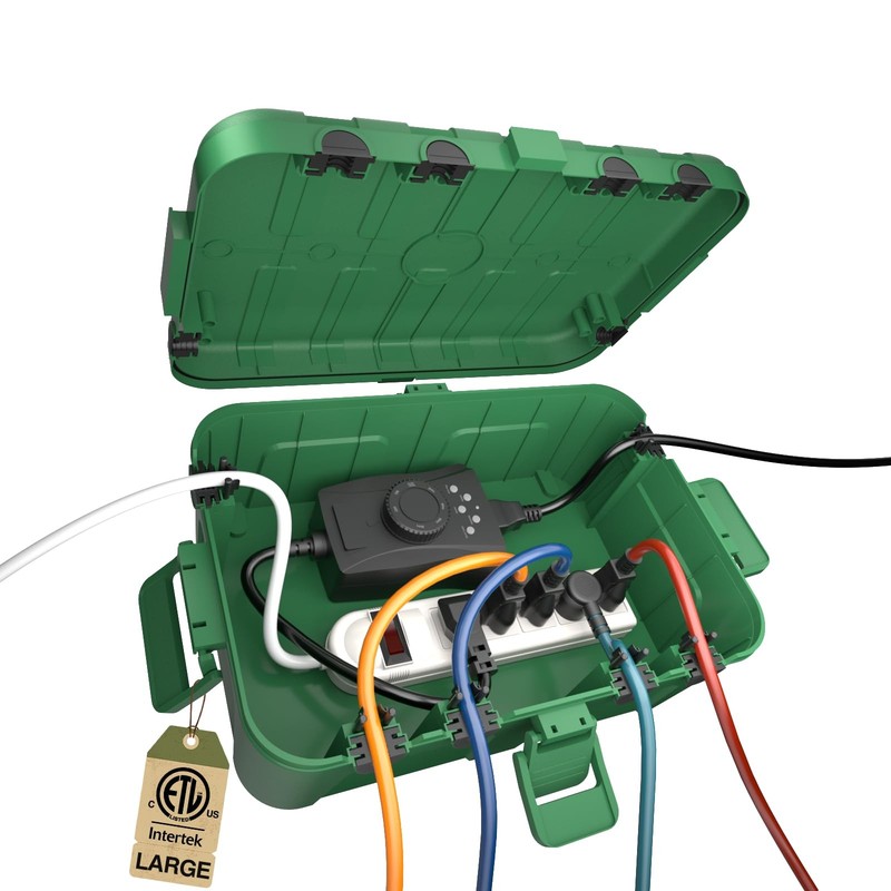 Flemoon IP54 Waterproof Electrical Box, Outdoor Plug Cover Green