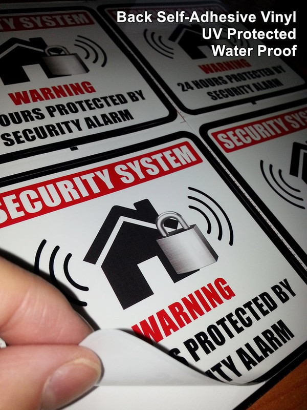 Outdoor/Indoor (4 Pack) 4" X 4" Home Business Security Burglar Alarm System Wind gallery