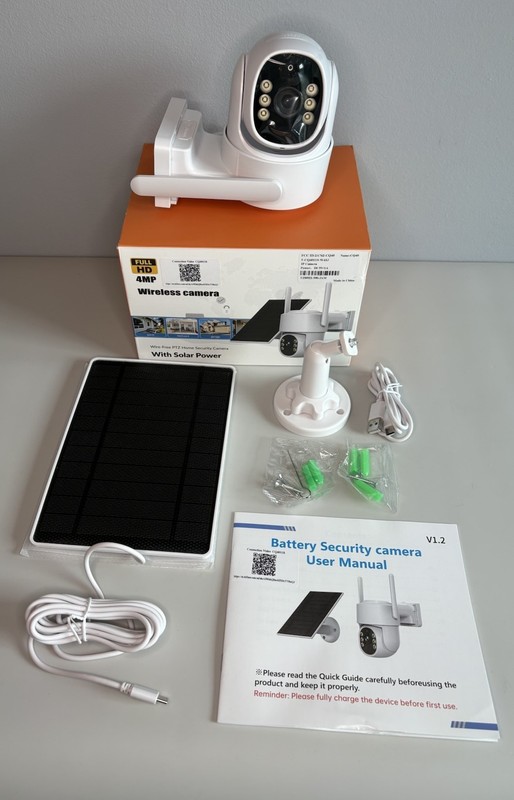 4MP Wireless Solar Powered Home Security Camera Outdoor WiFi PTZ