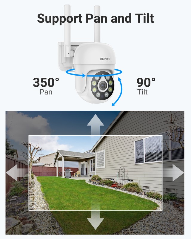 ANNKE 5MP Wireless Security Camera PT WiFi Two Way Audio Color Night Vision AI gallery