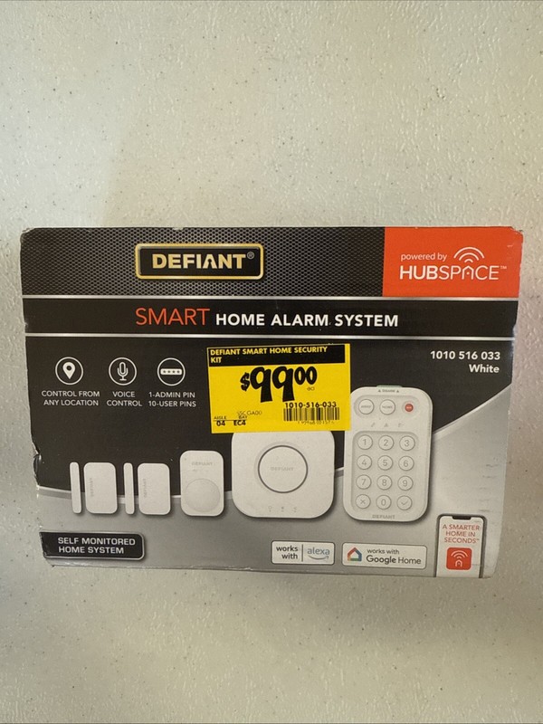 Defiant Smart Home Alarm System WiFi & Bluetooth Hubspace Google Home Alexa