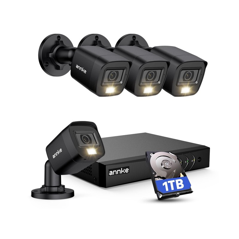 ANNKE 8CH H.265+ 3K Lite Wired Security Camera System with AI Human/Vehicle D...