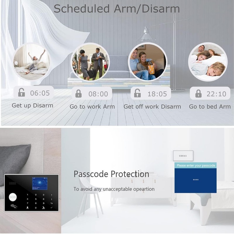 WiFi 3 4G GSM Home Burglar Alarm System Tuya Alexa gallery