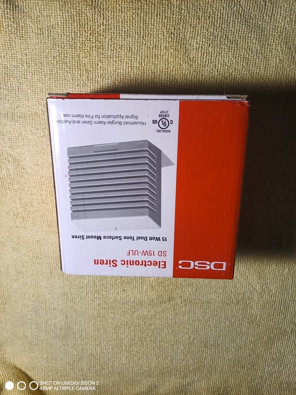 DSC Electronic Siren SD 15W-ULF Indoor New Alarm System Siren Wired Dual Tone