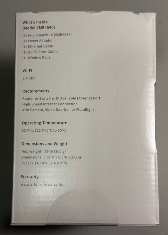 Arlo VMB4540 SmartHub Base Station for Arlo Security Cameras - White (Brand New) gallery