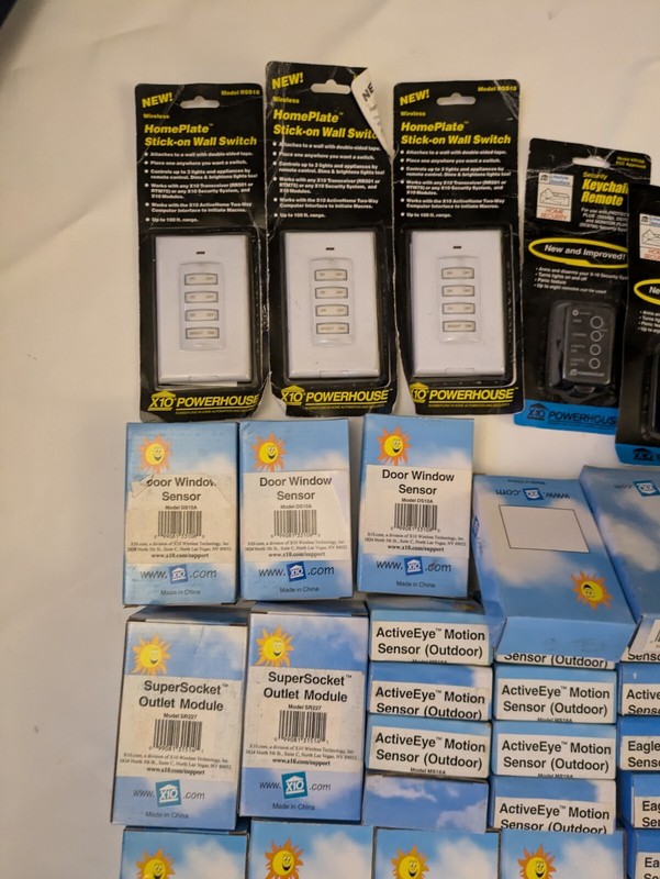 Lot of 50+ X10 Powerhouse Security System Window Door Sensor Outlet Remote NEW gallery