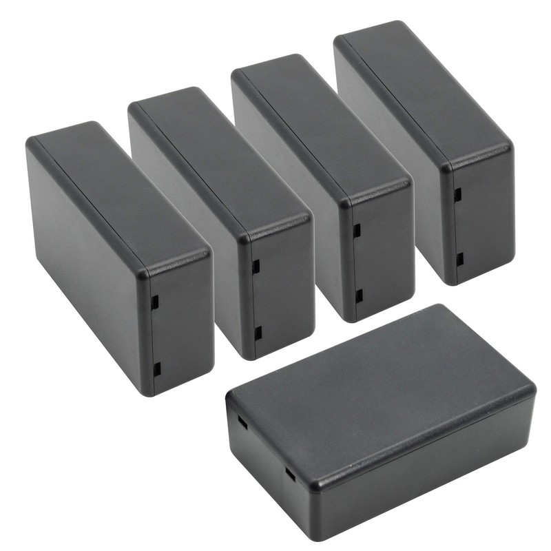 LeMotech 5 Pieces Plastic Project Boxes 3.1″ x 2.0″ x 1.0″(5pc), Black