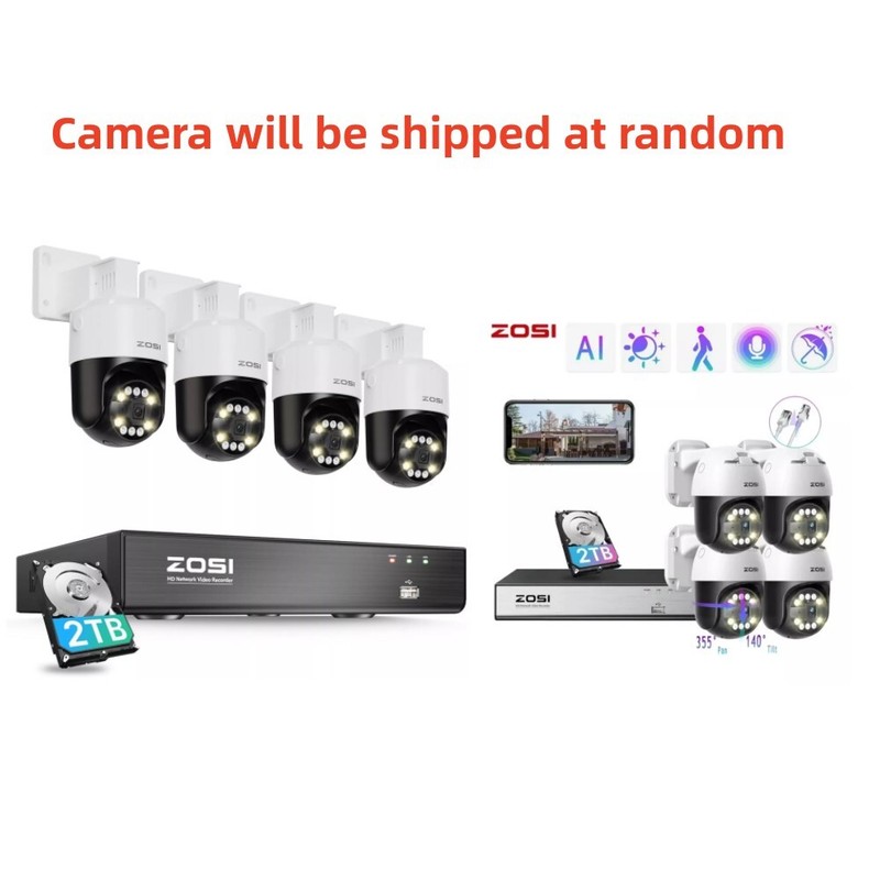 ZOSI 8CH 4K 8CH NVR 5MP Pan-Tilt PoE Security Camera System AI Car/Face Detect gallery