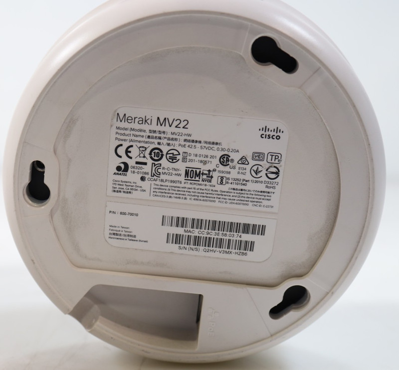 Cisco Meraki MV22-HW Varifocal Indoor 1080p IP Network Dome Camera White gallery