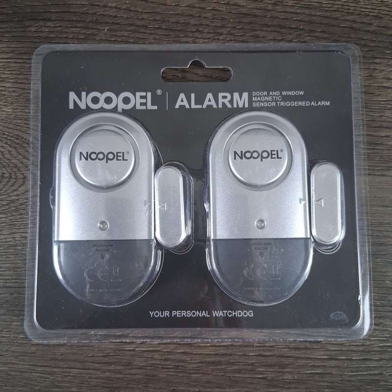 Noopel Alarm Door and Window Magnetic Sensor Triggered Alarm for Home 2-Pack NEW