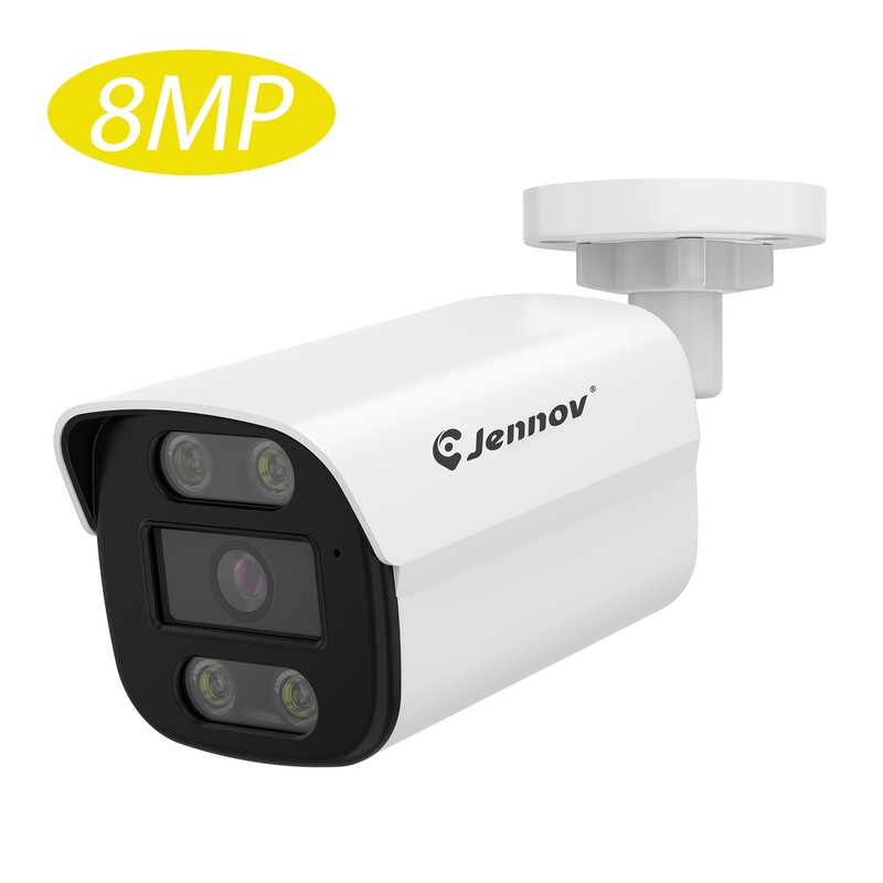 JENNOV 8MP PoE IP Security Cameras Outdoor 4K Metal Camera IP66 for ONVIF NVR