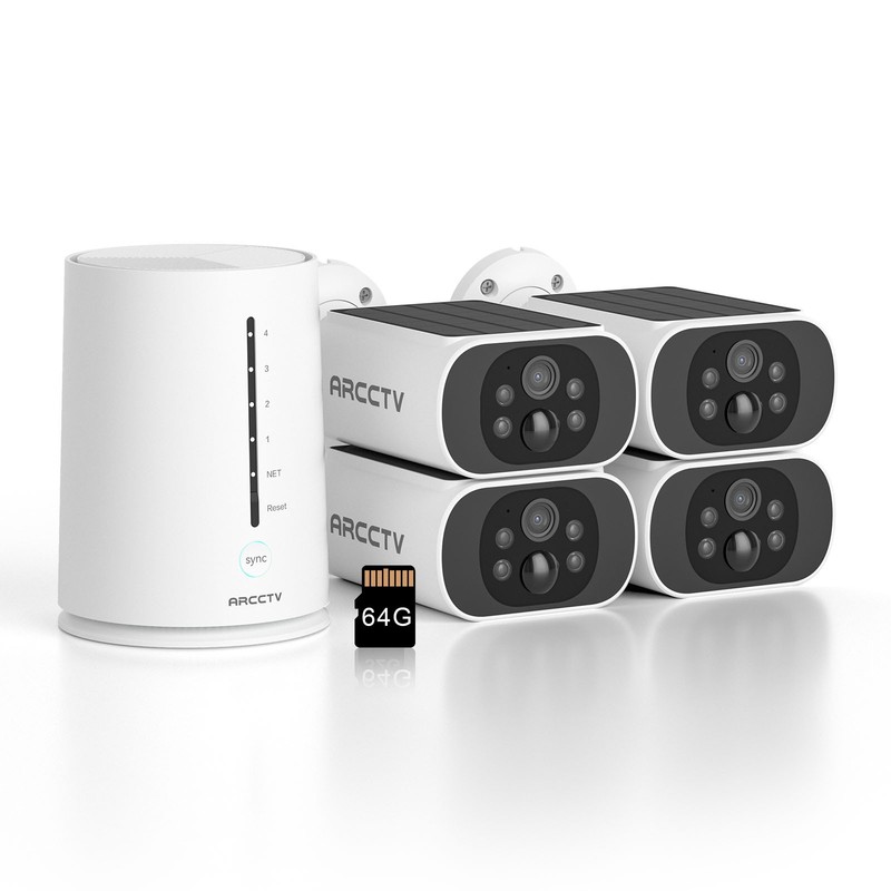 ARCCTV Solar Security Camera System Outdoor Wireless Hoem Home Battery Powered