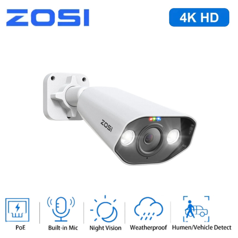 ZOSI 5MP POE IP Security Camera AI Human Face/Voice Activity Detect 2-Way Audio