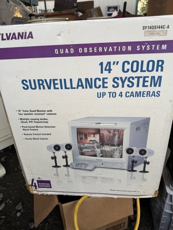 Sylvania 14” Color Surveillance System Up To 4 Cameras Quad Observation System gallery