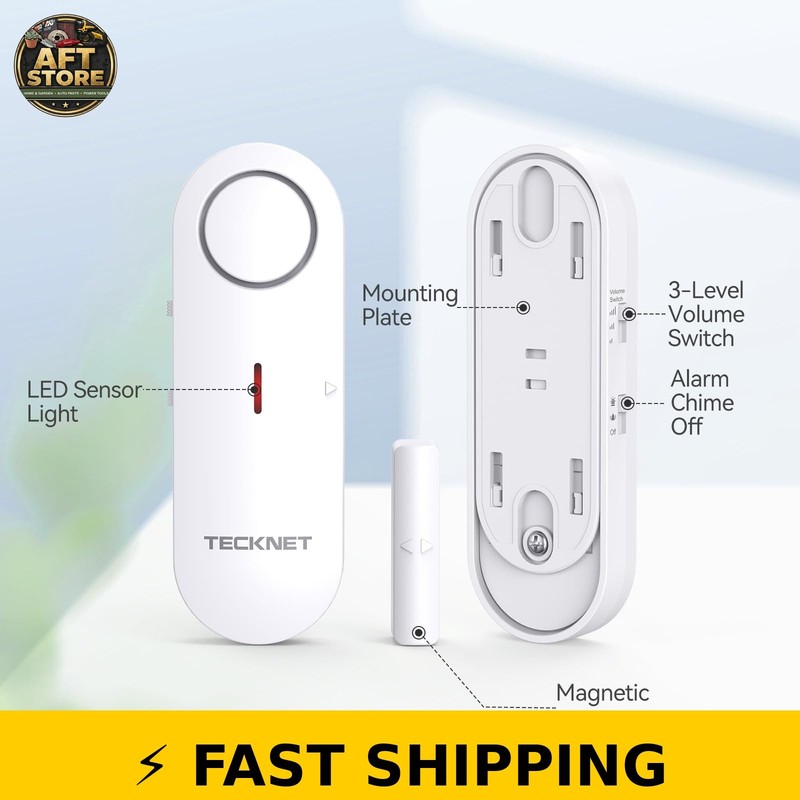 TECKNET 2-in-1 Door & Window Alarm for Kids Safety - 3 Pack gallery