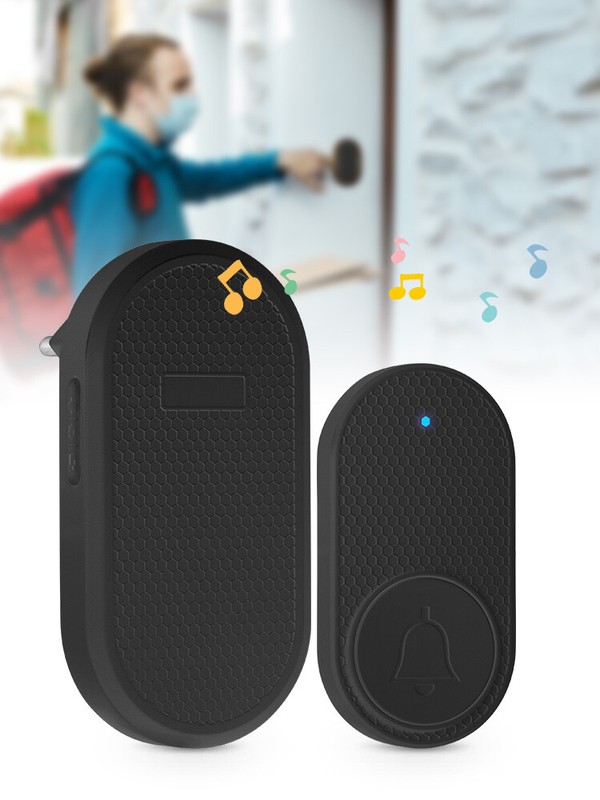 Wireless Doorbell Waterproof Door Bell Kit Home House Ring Bell 500FT Kit Black gallery