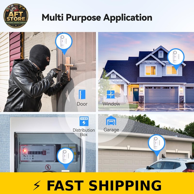 TECKNET 2-in-1 Door & Window Alarm for Kids Safety - 3 Pack gallery