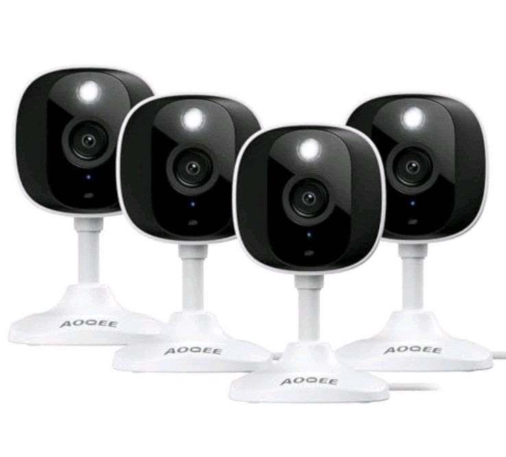 2K Cameras for Home Security-Outdoor/Indoor Camera for C1-White-4pack-2.4G