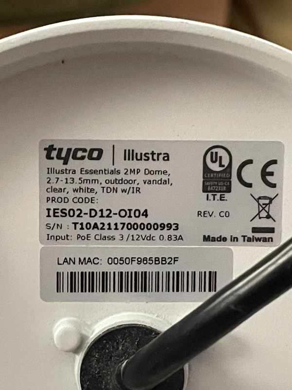 Tyco Illustra Essentials 2MP Dome Outdoor Vandal Resistant IR PoE IP Camera gallery