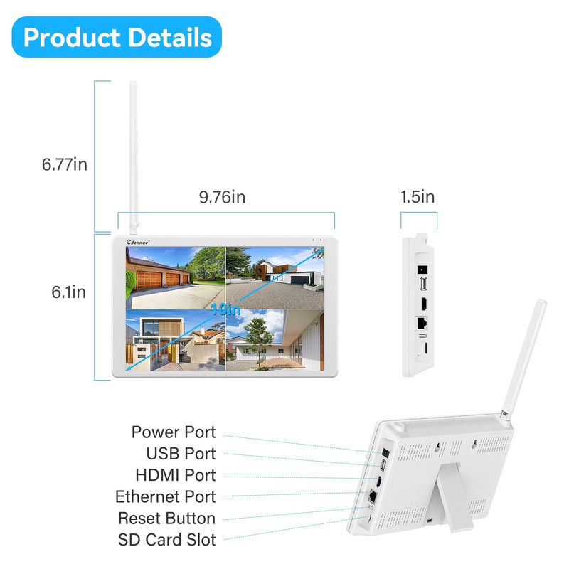 Wireless 5MP Security Camera System 10CH Wifi NVR 2-Way Audio 24/7 Recording 1TB gallery