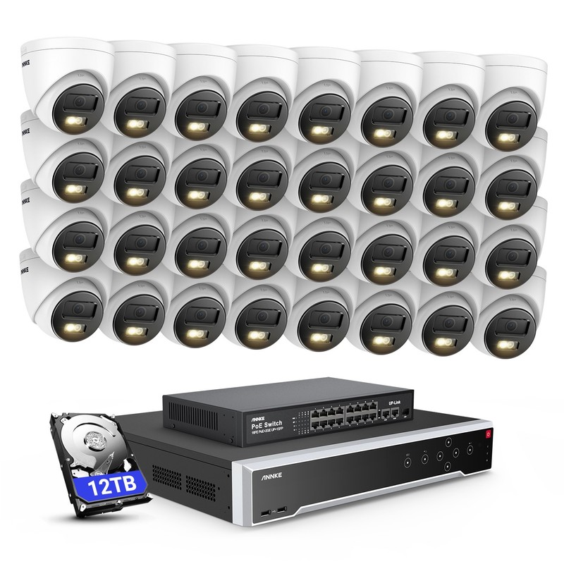 ANNKE 12MP 32CH NVR 3K POE AI Color Night Security Camera System Audio Recording gallery