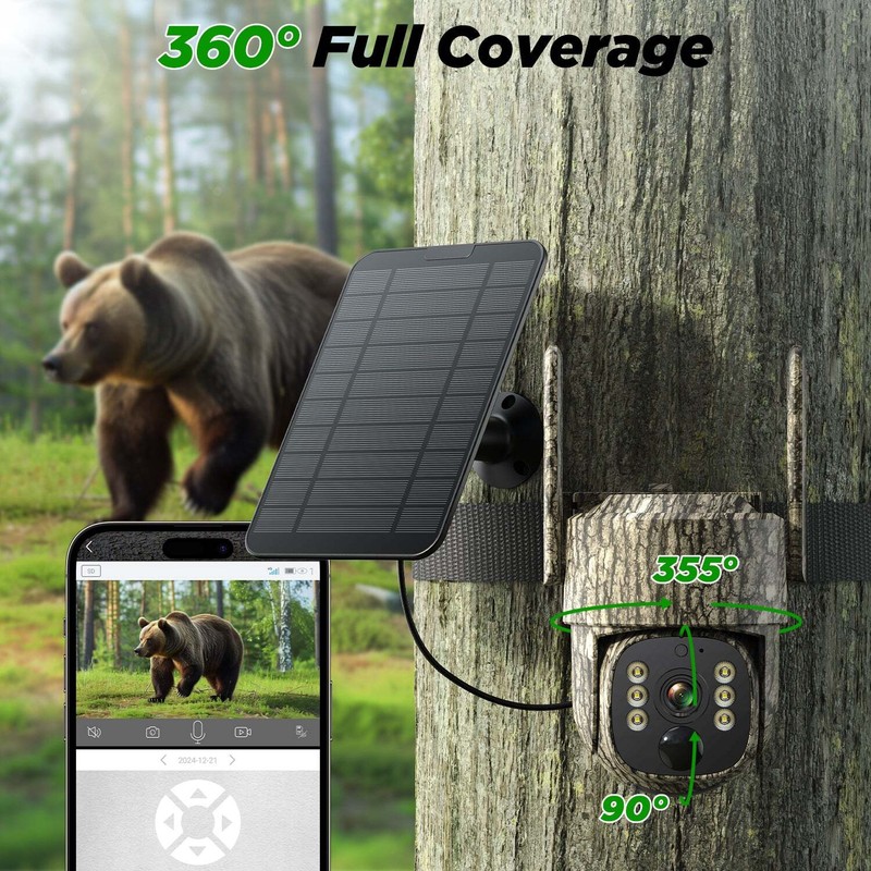 Campark Solar 4G LTE Cellular 15MP 2.5K Wildlife Hunting Night Vision 7800mAh gallery