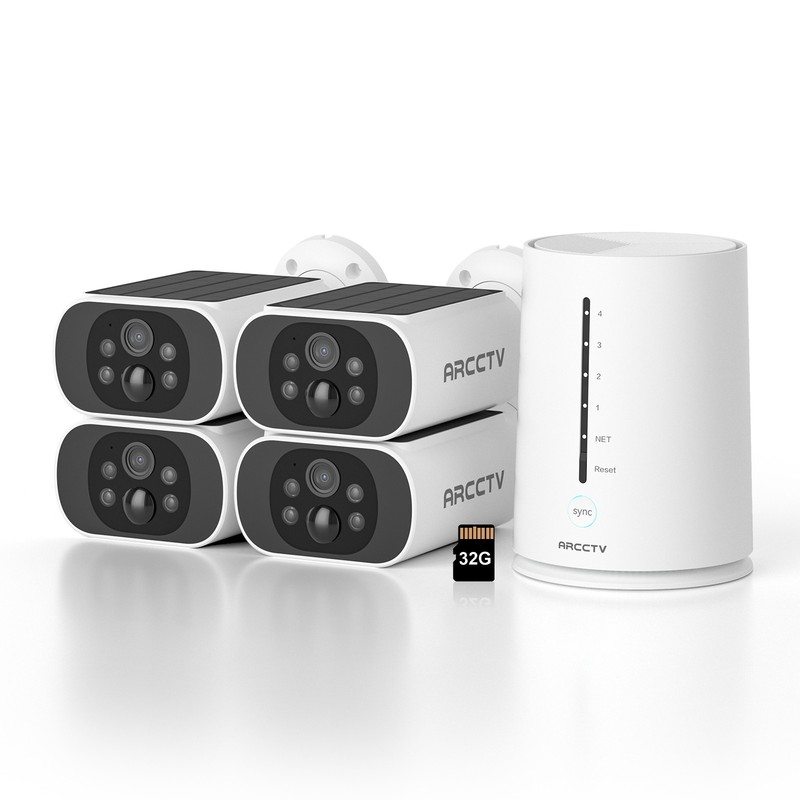 ARCCTV 4MP Solar Battery Home Wireless Security Camera System Outdoor Wifi Audio