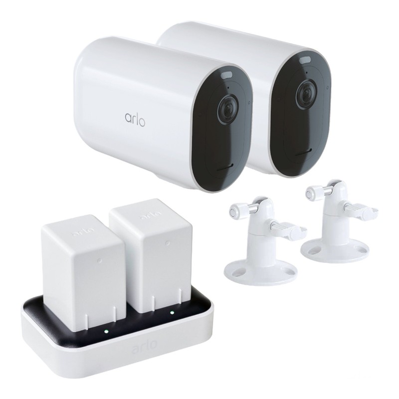 Arlo Pro 5S XL 2 Camera Wireless 2K Add On Spotlight Security Kit with Charger