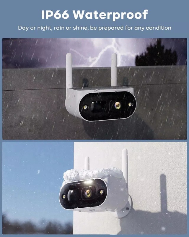 Solar Powered Security Camera System Outdoor Wireless Home with 4MP 10" Monitor gallery