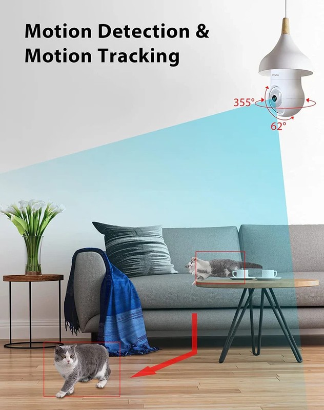Open Box 2Pack 4MP Bulb Security Camera 355° 2K Security Cameras White 2.4GHz gallery