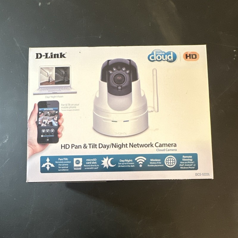 D-Link DCS-5222L HD Pan/Tilt Day/Night Wireless Network Camera Wi-Fi mydlink
