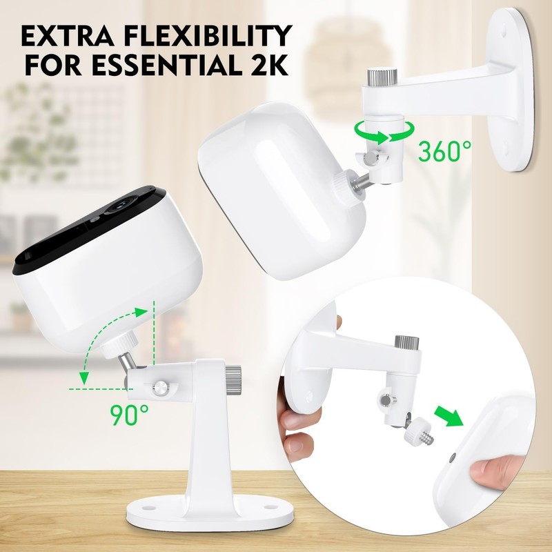 2-Pack White Adjustable Security Camera Mount - Fits Arlo Essential & Pro Series gallery