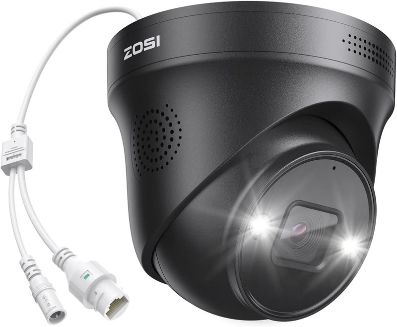 ZOSI 4K 8MP PoE Add On Camera Car Detect Color Night Vision Two Way Audio Camera