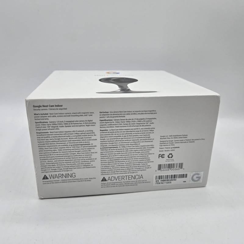 New Open Box Google Nest A0005 NC1102ES Cam Indoor Security Camera 1st Gen - NIB gallery