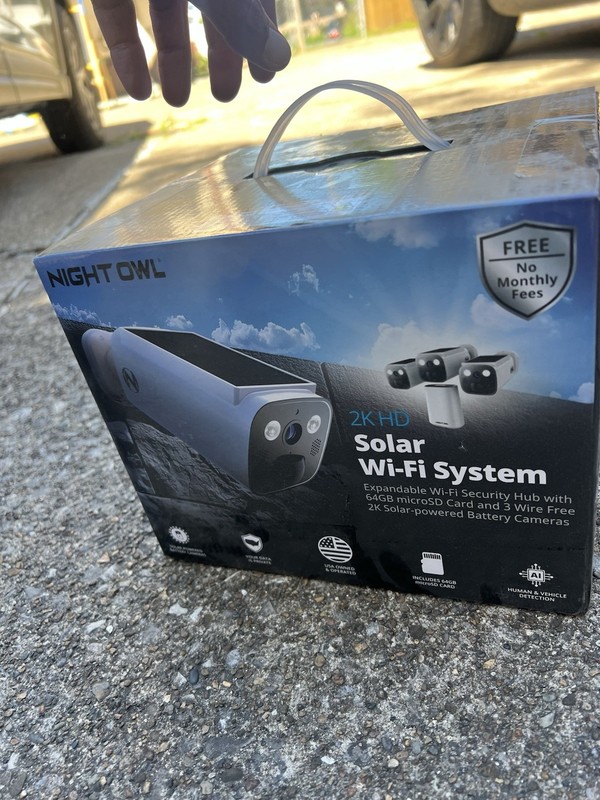 Night Owl 2K 64GB Hub Recorder Security System w/ 3 Battery Solar Cameras gallery