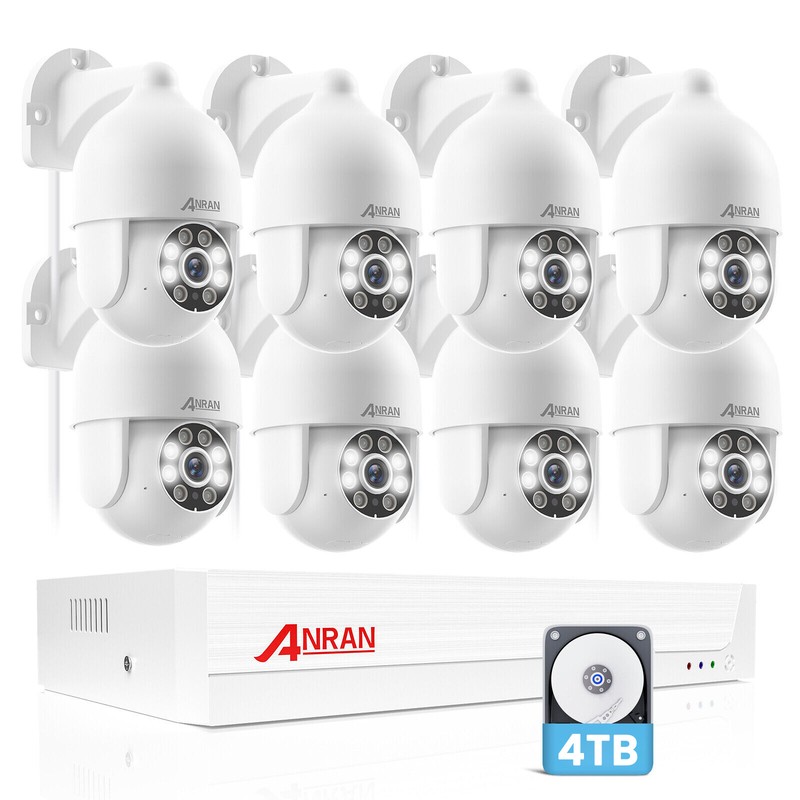 ANRAN 8CH NVR POE IP Security Camera System 8MP Outdoor 2 Way Talk Recording 4TB